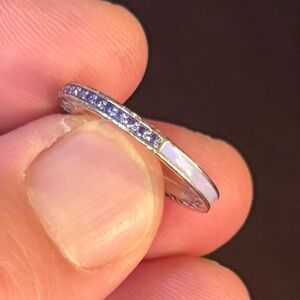 (SALE) RADIANT HEARTS of PANDORA Lavender Enamel Ring 191011ACZ PICK Sz 6.5